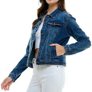 Mudd Women’s Blue Denim Jean Jacket Size M Medium Button Front Casual Classic